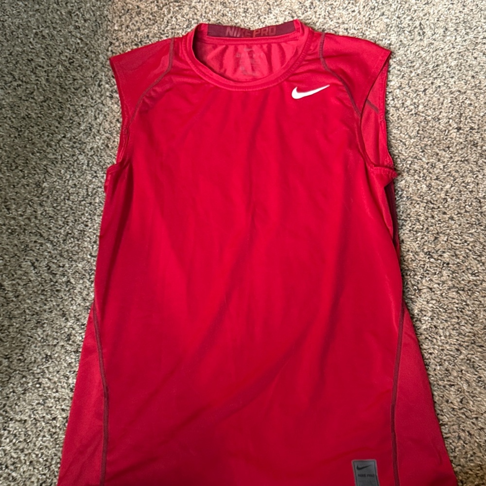 Nike Pro Red Sleeveless Top